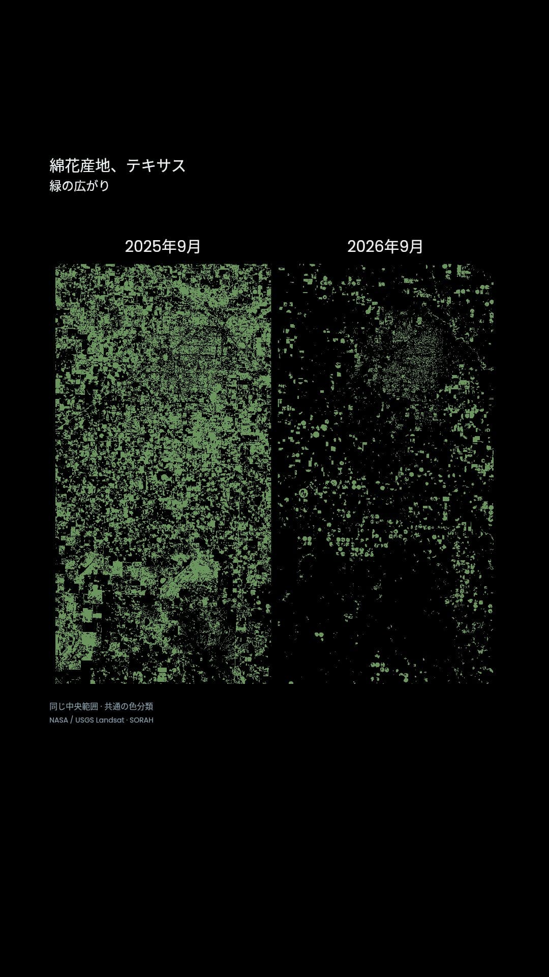 綿花を育てる地下水、テキサスの丸い畑が描く限界。