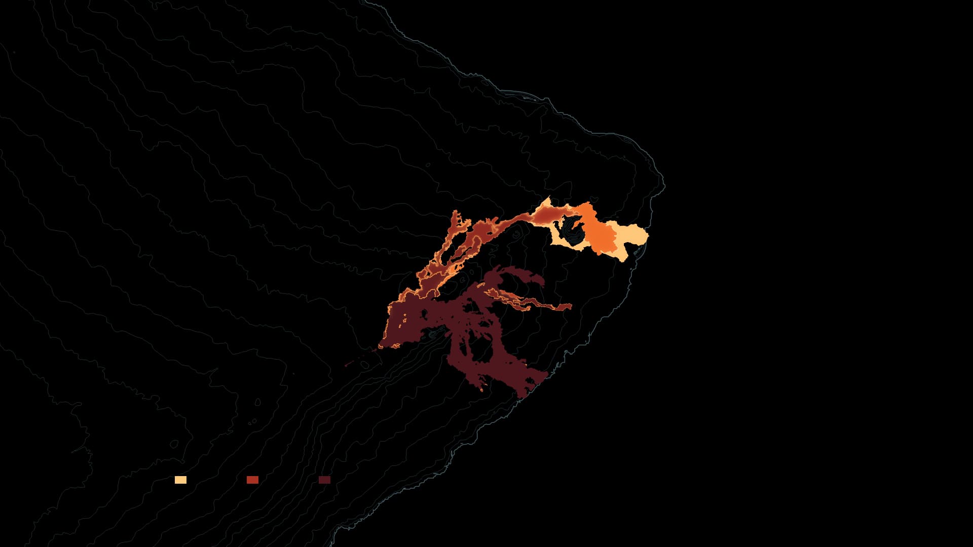 キラウエア、海岸線を変えた溶岩と、今も変わる山頂。