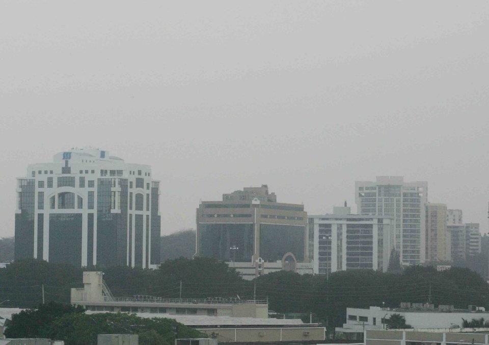 Hazy buildings in Puerto Rico during Saharan dust conditions
